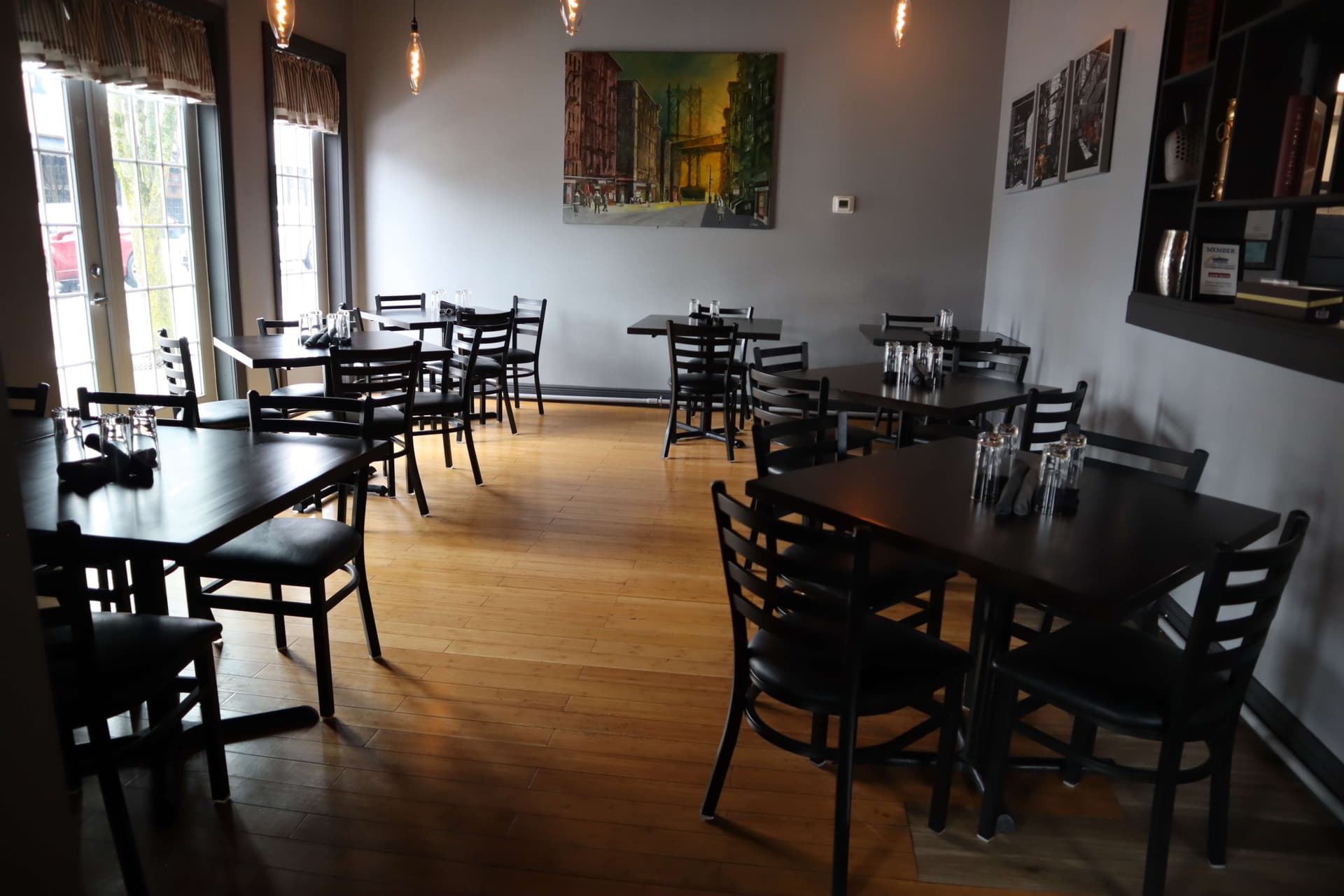 The Manhattan private dining room with artwork