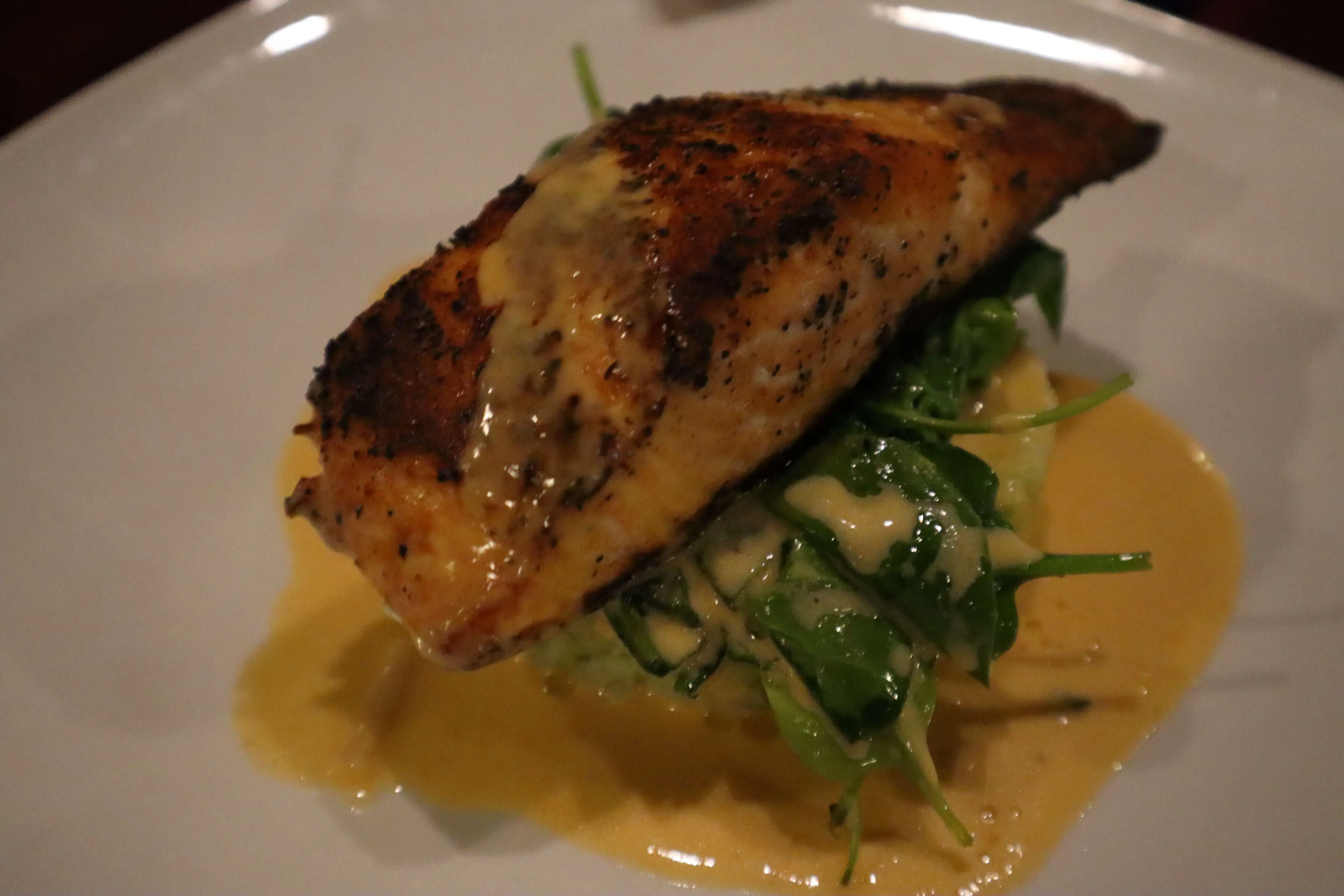 Seared chicken florentine with spinach and butter sauce